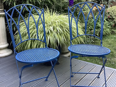 Painted garden chairs - Lymington New Forest Hampshire